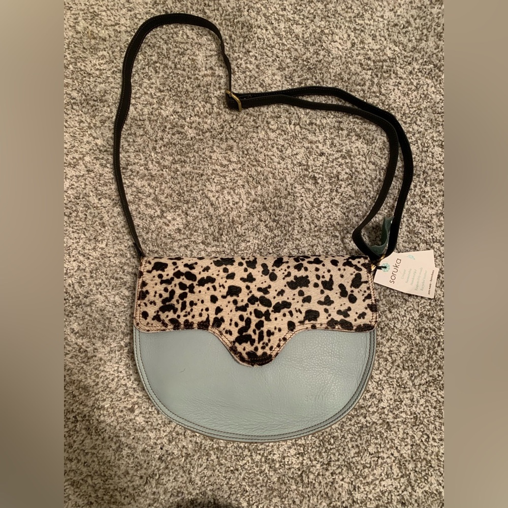 NWT Soruka animal print leather bag
